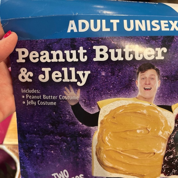 PEANUT BUTTER and GRAPE JELLY Couples Costumes SET Unisex One Size Halloween FUN - Picture 10 of 12